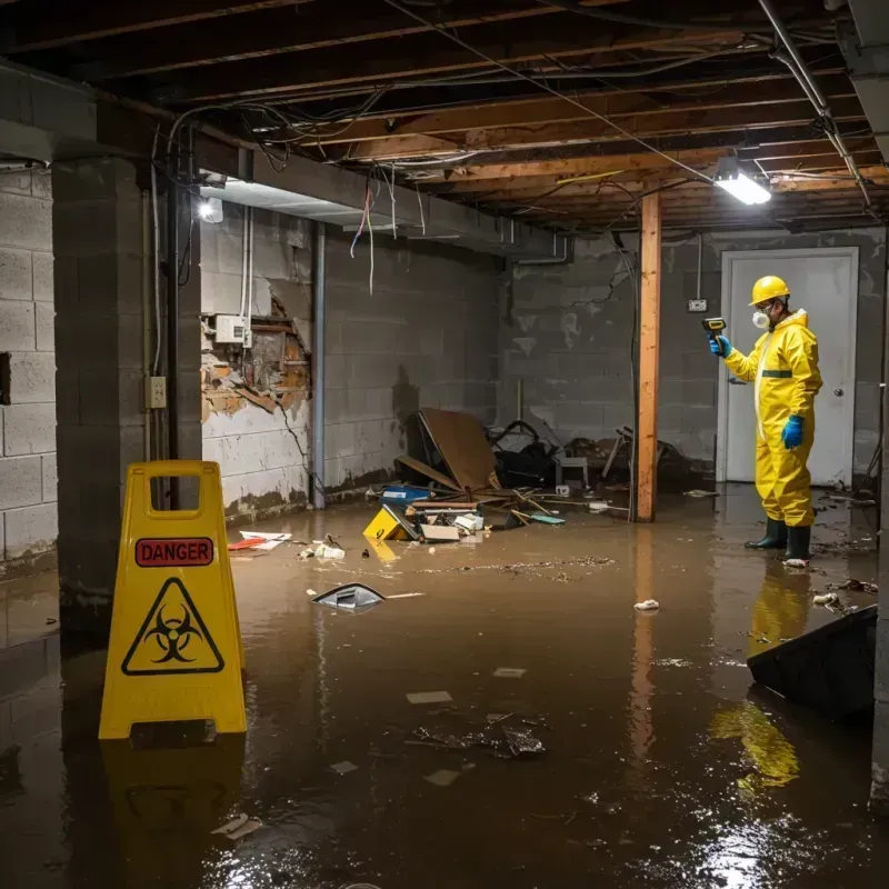 Flooded Basement Electrical Hazard in Wesley Hills, NY Property