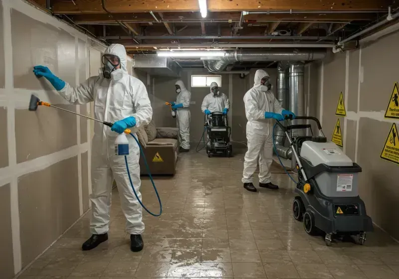 Basement Moisture Removal and Structural Drying process in Wesley Hills, NY